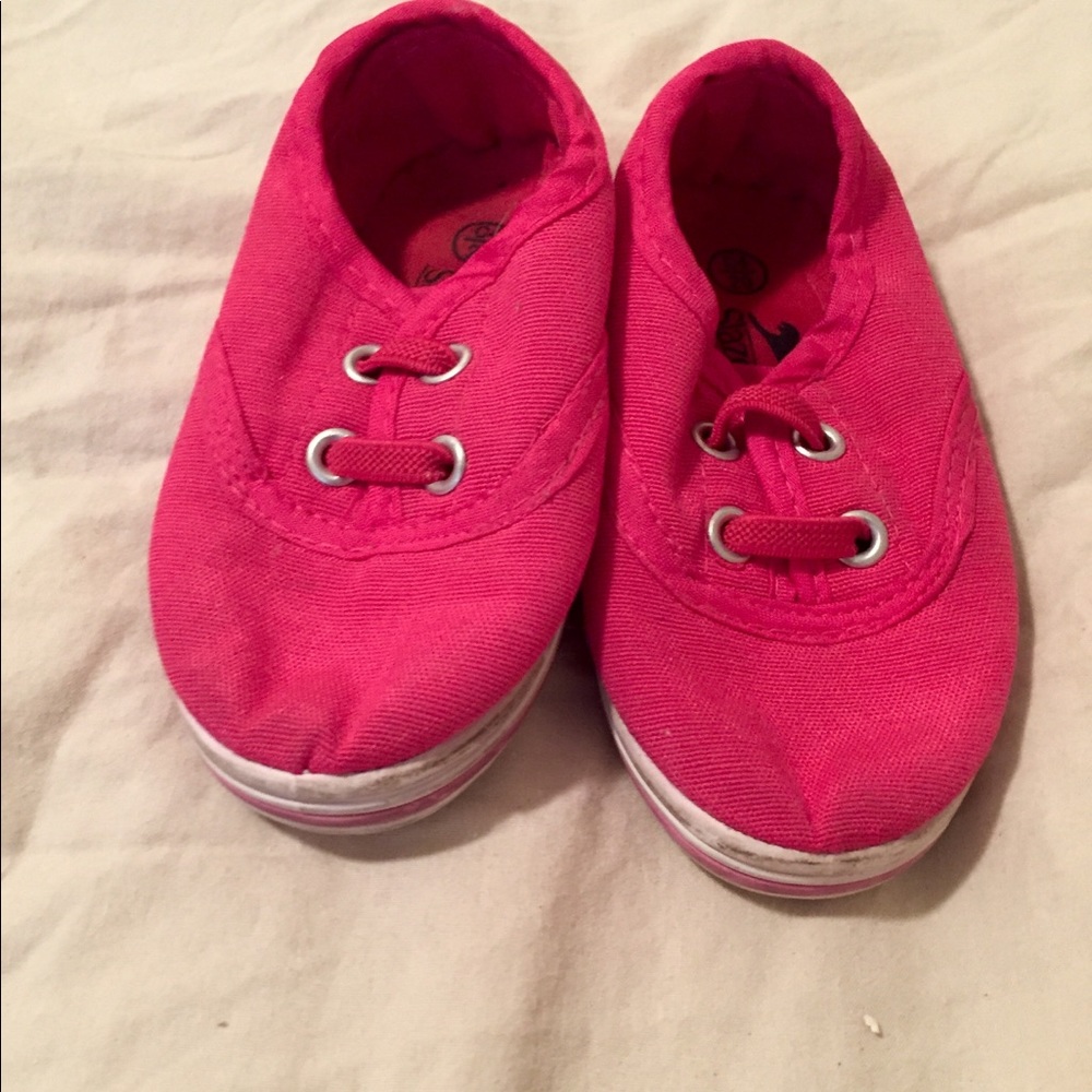 Slazenger Sz 4  Infant Hot Pink Slip On Canvas Lace Up Sneakers